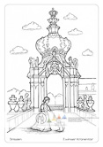 Die Postkarte zum Ausmalen; Postkarte Dresden Kronentor Dresdner Zwinger. Pöppelmanns graziles
Kronentor ist das Sinnbild
des Zwingers. Die
prächtige Kronenhaube
ist goldverziert. Das lustwandelnde
Fürstenkind
wird von seinem Hündchen
begleitet.
Ob naturalistisch oder
phantasievoll gestaltet,
das Motiv lädt ein zu
verspieltem leichten
Ausdruck.