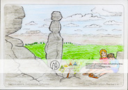 Die Postkarte zum Ausmalen; Postkarte Barbarine. Auf die Tafelberge zu wandern ist ganz
schön anstrengend. Bei einer wohlverdienten
Rast an der sagenumwobenen
Barbarine belohnt die Aussicht, nicht nur
auf dem Pfaffenstein.
Was die Besucher wohl beobachten?
Felsstrukturen, die Wälder, Tiere? Und
was gibt es zur Pause als Stärkung? –
Vielfältige Gestaltungsmöglichkeiten,
von einfach bis anspruchsvoll.